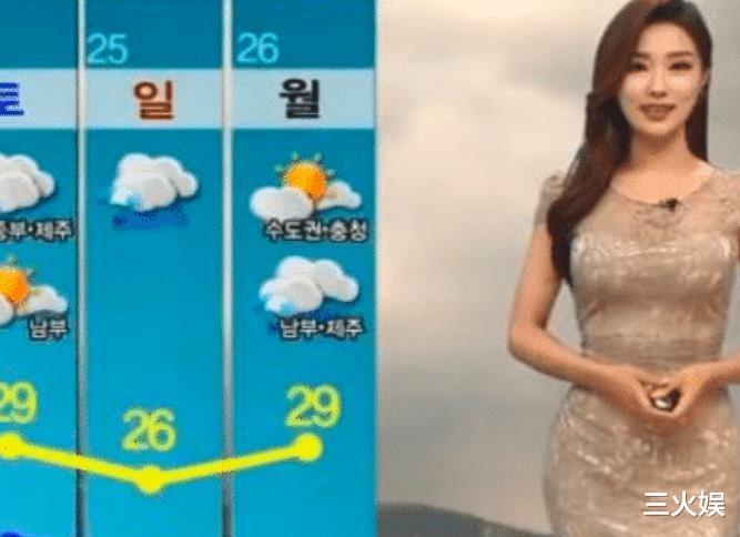 “韓國朝鮮”的天氣預報女主持對比太強烈，為瞭“收視率”，真是不擇手段！-圖1