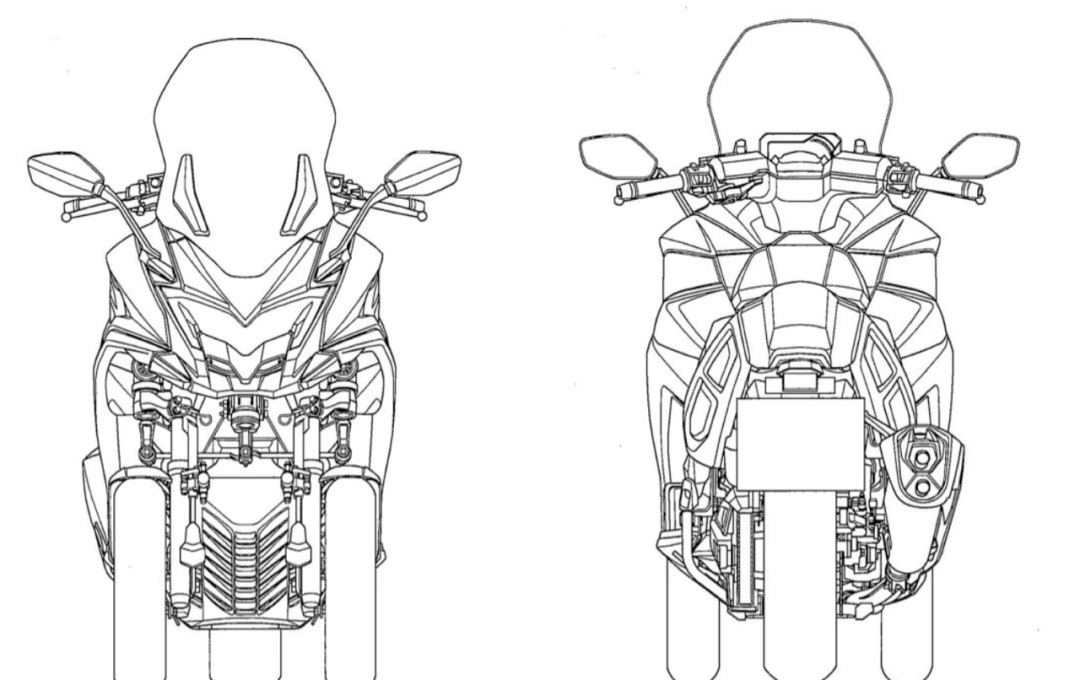 光陽倒三輪版AK550踏板專利圖公佈，未來還有帶頂棚的版本-圖1
