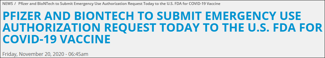 輝瑞正式向FDA申請疫苗緊急使用, 12月10日開會決定-圖1