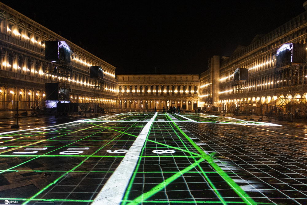 意大利威尼斯聖馬可廣場舉行盛大燈光秀-圖1