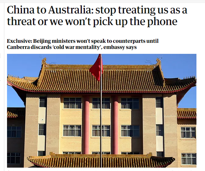 中國官員告知澳方: 停止視中國為戰略威脅, 否則“不接電話”-圖1