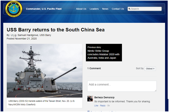 張嘴就來! 美海軍高調宣佈“巴裡”號驅逐艦重返南海, 還宣稱將“促進和平與穩定”-圖1