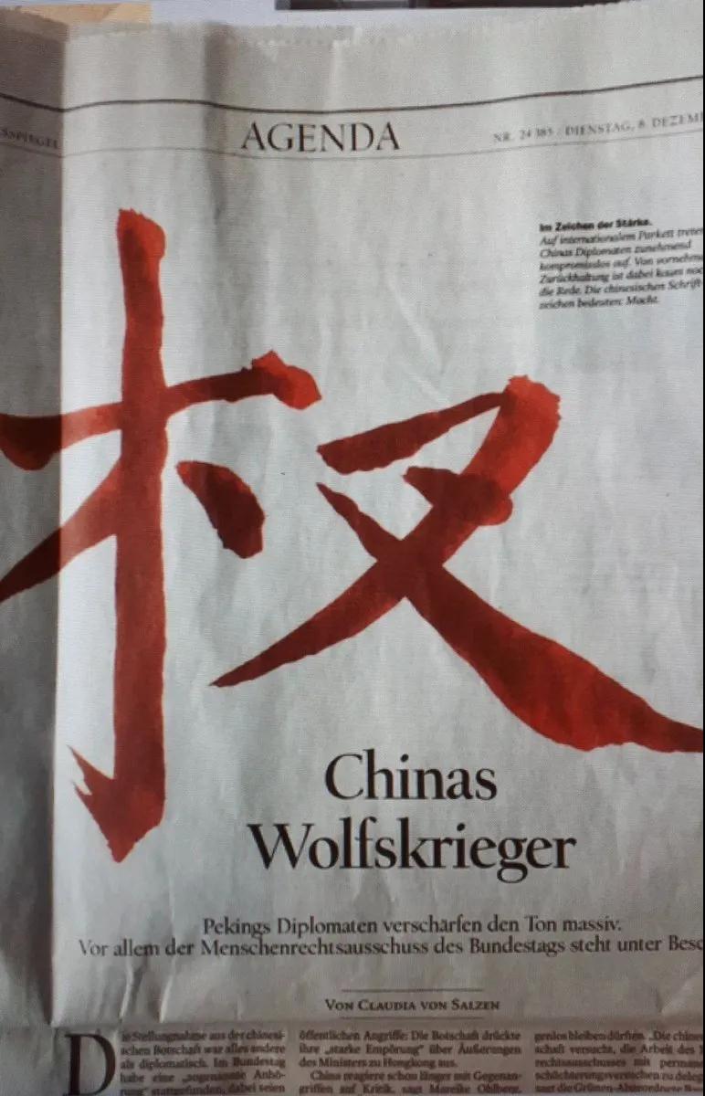 不懂中文的尷尬? 德媒報道指責中國“戰狼外交”, 漢字寫錯瞭-圖1