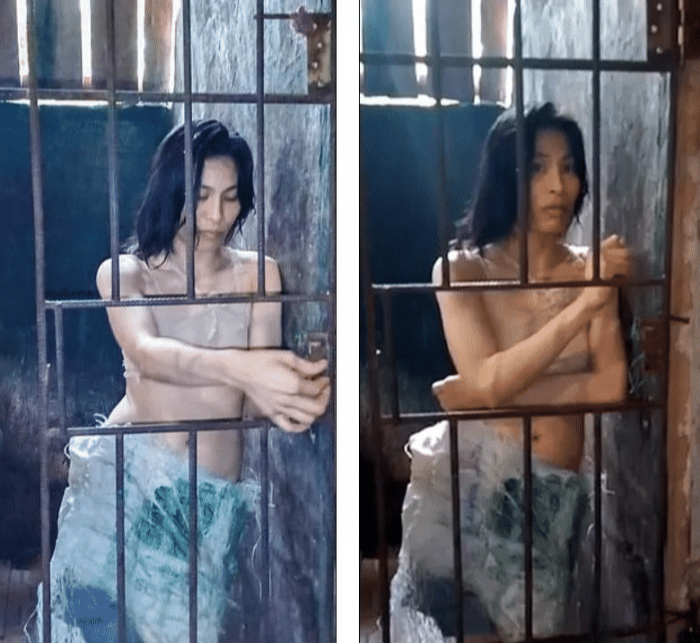 菲律賓29歲美女被傢人關籠子5年，腰圍編織袋近乎赤身-圖1