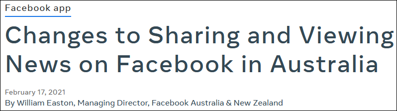 不滿澳大利亞新法案, 臉書封鎖澳媒並限制澳網民分享獲取新聞-圖1