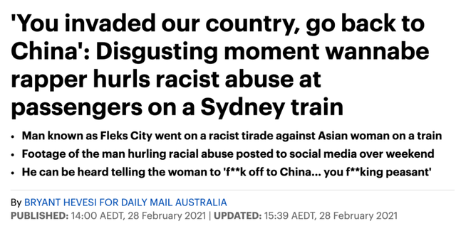 澳洲男子辱罵亞裔女乘客，亞裔聯盟呼籲徹底解決種族歧視-圖1