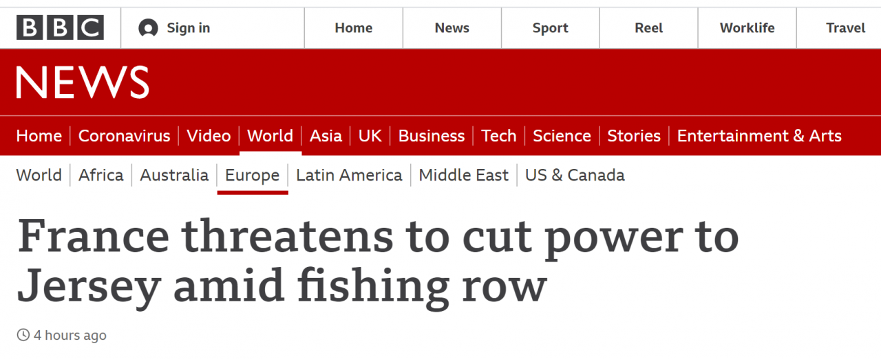 外媒: 漁業糾紛升級, 法國威脅切斷英國澤西島電力-圖1