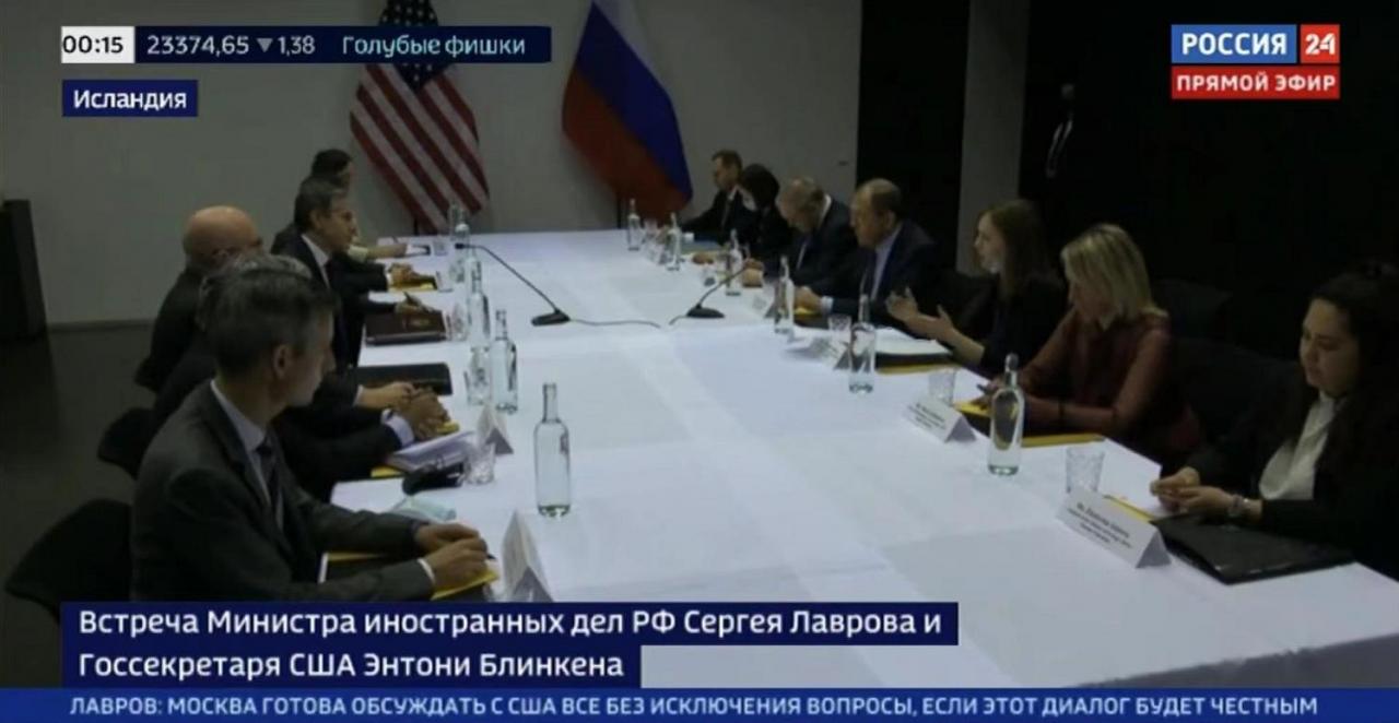 俄羅斯外交部長與美國國務卿在雷克雅未克會晤-圖1