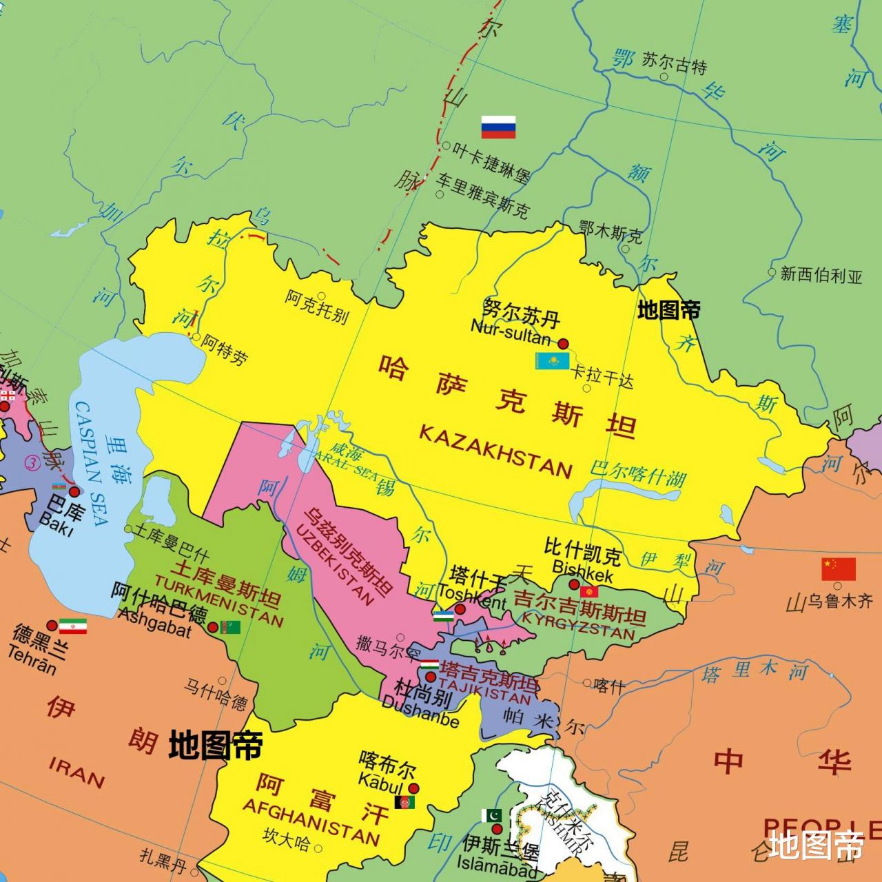 中亞五國，為何都把首都放在邊境線附近？-圖1