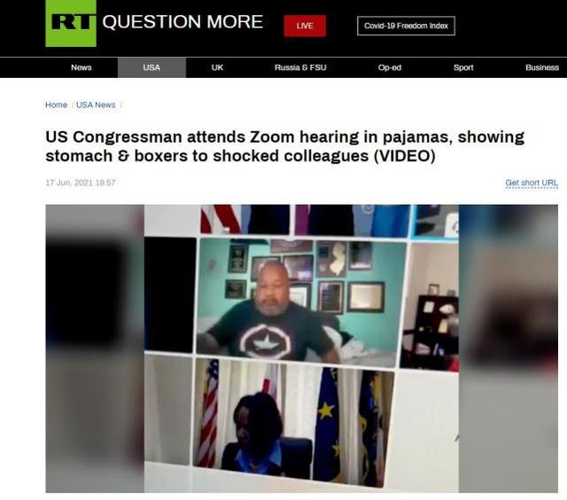 尷尬！美國議員穿睡衣參加視頻會議還露出腹部，與會者驚到捂臉-圖1