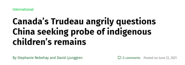 中國呼籲調查加拿大土著人問題，加總理氣得跳腳，趕忙狡辯-圖1