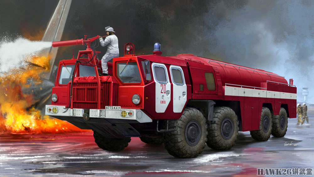 鉆進“颶風”機場消防車 MAZ-7310魔改版 紅色暴力美學的經典之作-圖1