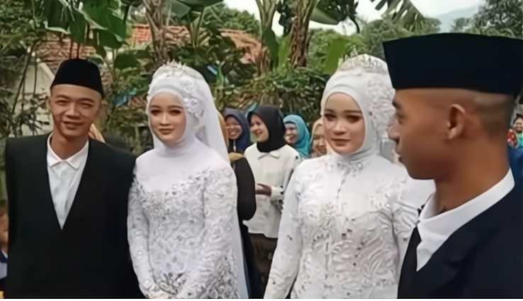 印尼雙胞胎兄弟娶雙胞胎姐妹，四人同日結婚，婚後認錯是常態-圖1